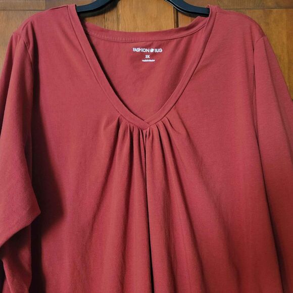 Women's Size 3X Fashion Bug 3/4 Sleeve Fall Colored Top - Picture 3 of 6